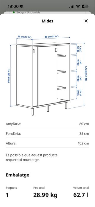 Mueble Zapatero / Almacenaje IKEA Blanco