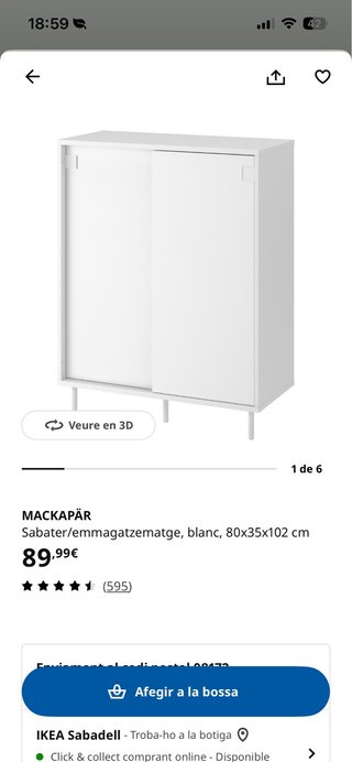 Mueble Zapatero / Almacenaje IKEA Blanco