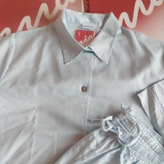 Pijama algodón azul largo mujer nuevo