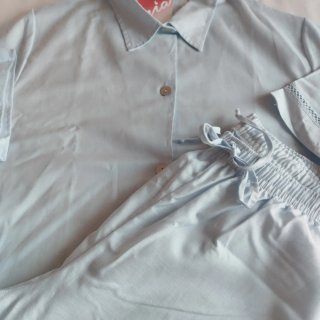 Pijama algodón azul largo mujer nuevo