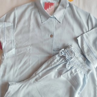 Pijama algodón azul largo mujer nuevo