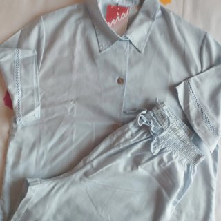 Pijama algodón azul largo mujer nuevo