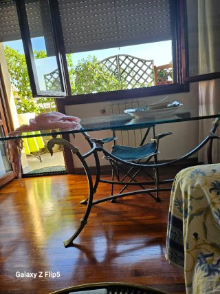Tavolo in ferro e cristallo 160 cm