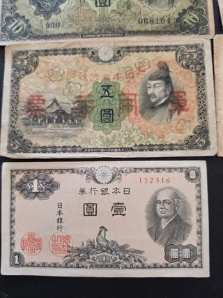 Lote de Billetes Japoneses Segunda Guerra Mundial