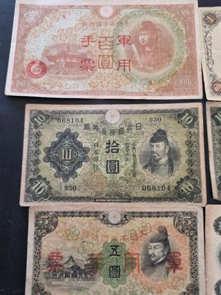 Lote de Billetes Japoneses Segunda Guerra Mundial