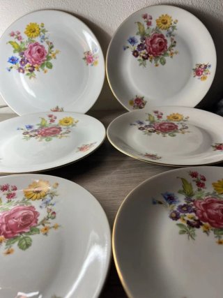 Servizio 6 piattini Thun floreali