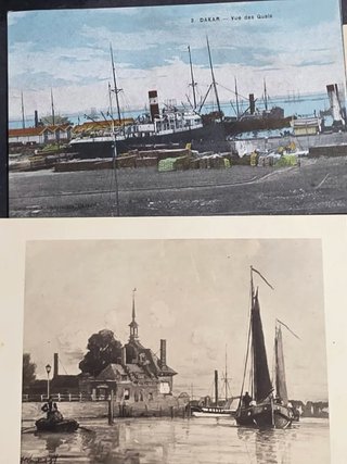 20 Postales centenarias Barcos y Puertos.