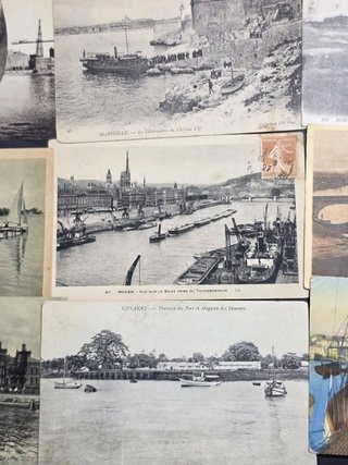 20 Postales centenarias Barcos y Puertos.
