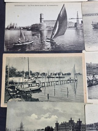 20 Postales centenarias Barcos y Puertos.