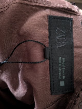 Falda-pantalon Zara lentejuelas marrón T.S