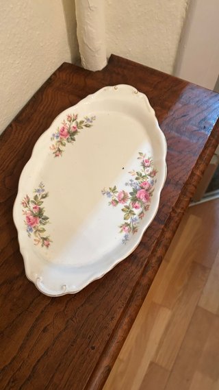 Fuente porcelana Royal Albert flores rosas