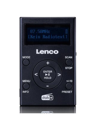 Lenco PDR-011BK Radio de bolsillo DAB+/FM Negra