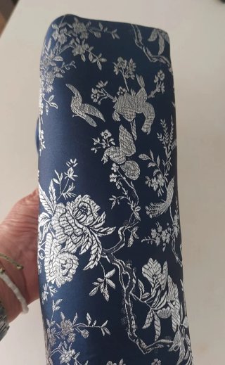 Tracolla Giapponese in seta blu e argento