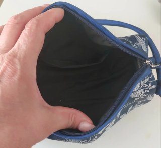 Tracolla Giapponese in seta blu e argento