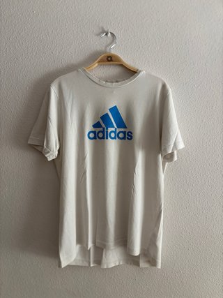 Camiseta Adidas Logo Azul Blanca
