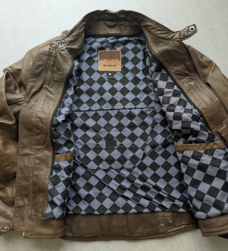 Chaqueta de cuero Ixon marrón para moto