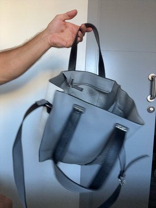 Bolso de hombro Zara blanco y gris
