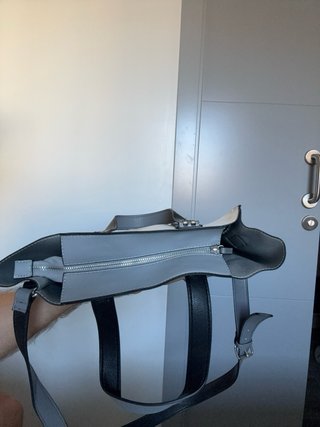 Bolso de hombro Zara blanco y gris
