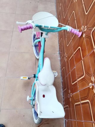 Bicicleta niña 14 Mint con cesta y asiento