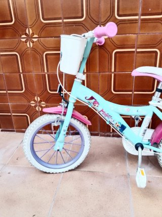 Bicicleta niña 14 Mint con cesta y asiento