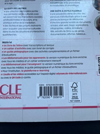 Libro francés odyssey cahier activites