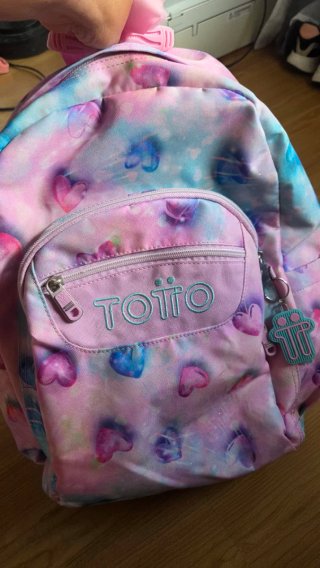 Mochila Totto Corazones Rosa y Azul