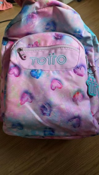 Mochila Totto Corazones Rosa y Azul
