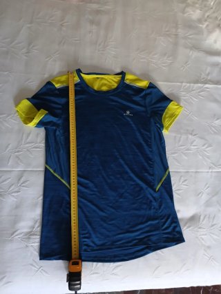 Camiseta deportiva Domyos azul y amarillo Talla L