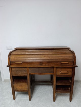Escritorio antiguo madera persiana restaurado
