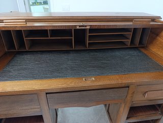 Escritorio antiguo madera persiana restaurado