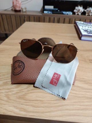 Gafas Ray-Ban Hexagonales Polarizadas Dorado