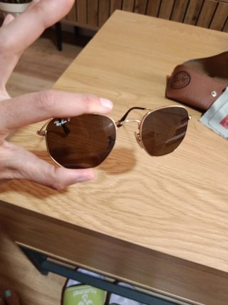Gafas Ray-Ban Hexagonales Polarizadas Dorado