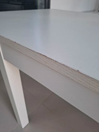 Mesa comedor extendible madera blanca