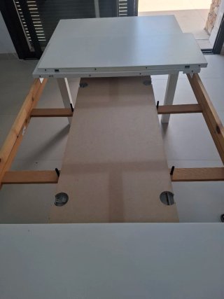 Mesa comedor extendible madera blanca