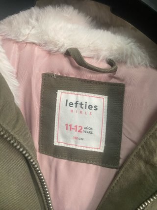 Parka niña Lefties verde militar