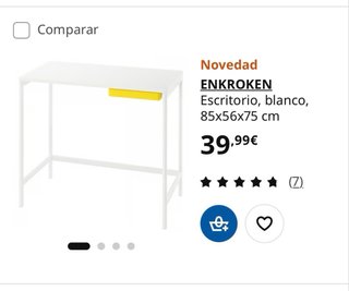 Escritorio y Silla Ikea Blanco/Amarillo y Negro