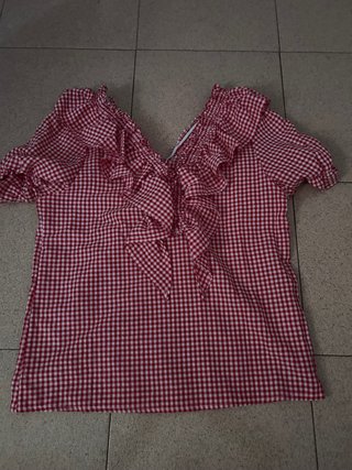 Camiseta cuadros de volantes Talla S
