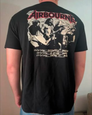 CAMISETA NEGRA - AIRBOURNE GUTSY - TALLA XXL y más