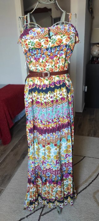 Vestido largo estampado floral