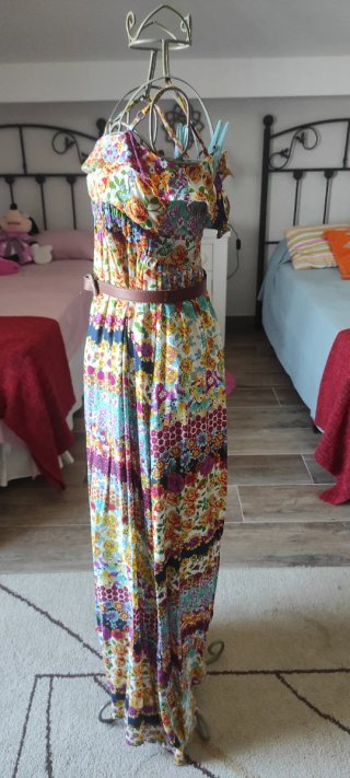 Vestido largo estampado floral