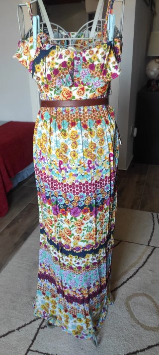 Vestido largo estampado floral