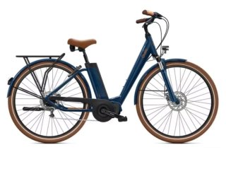 Bicicleta Eléctrica Azul con Cesta