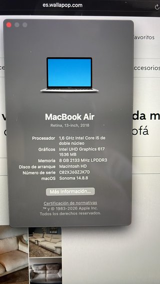 MacBook Air Retina 2018 Plata