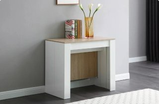 Conjunto Salón Blanco y Roble-Cómo Nuevo