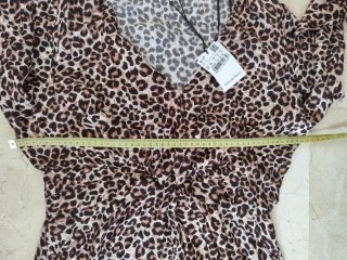 Vestido estampado leopardo manga larga