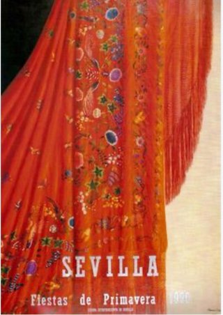 Cartel de seda Sevilla Fiestas de Primavera 1996