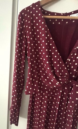 Mono Largo Lunares Burdeos Talla XS