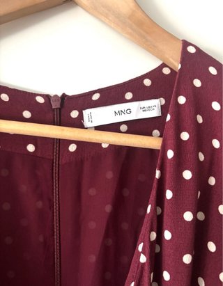 Mono Largo Lunares Burdeos Talla XS