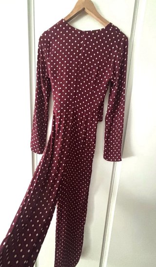Mono Largo Lunares Burdeos Talla XS