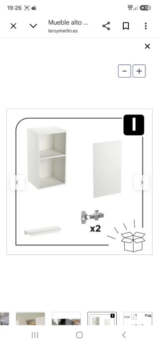 Mueble alto cocina Eleki blanco 1 puerta